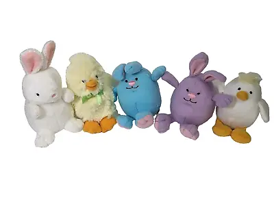 Set Of 5 Miniature Hallmark Plush Stuffed Animal Toys Easter Rabbits Chicks • $18.99