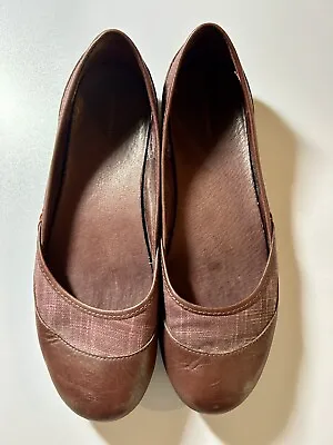 Patagonia Womens Size 8 Burgundy Red Leather Ballet Flats Shoes Pre-owned  • £13.51