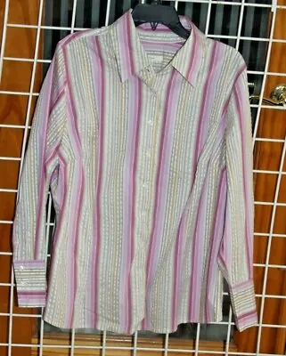 Size  22w Merona Shades Of Pink & Tan Button Fitted Blouse • $8.99