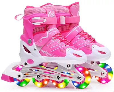 LED Light Up Adjustable Roller Blades Inline Skates Size Ladies 7-9.5 Mens 6-8.5 • $83.70