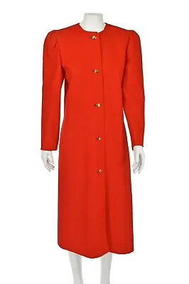 PHILIPPE VENET Rare Vintage Lightweight Red Wool Coat SIZE 8-10 • $339