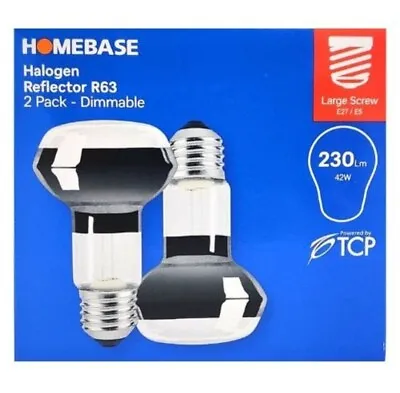 HOMEBASE R63 Halogen Reflector 42w Dimmable Light Bulbs - Pack Of 2 • £5.50