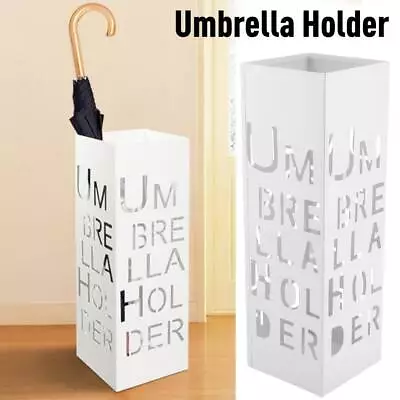 White Iron Household Umbrella Rain Free Drain Stand Storage Basket Holder Rack • £16.99