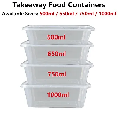 D MART Plastic Food Containers With Lids Takeaway Microwave Safe Storage Boxes • £5.90
