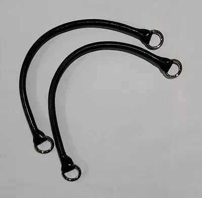 MICHE 16  Black ROLLED HANDLES With Silver Carabiner Rings (18  Including Rings) • $13.99