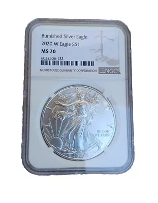 Ms70 2020 W Burnished Silver Eagle Ngc Classic Brown Label - Perfect!!!! • $49.99