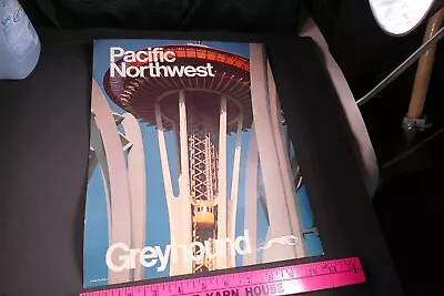 Original GREYHOUND BUS Travel Poster PACIFIC NORTHWEST Space Needle SEATTLE 60's • $99.95