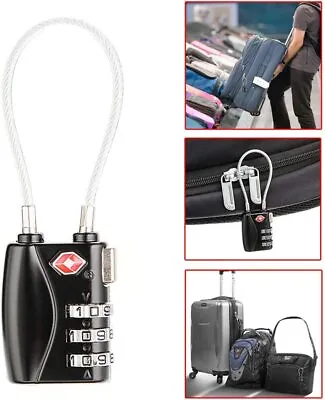 $21.99 • Buy TSA Approved 3 Digit Combination Suitcase Luggage Flexible Steel Cable Lock