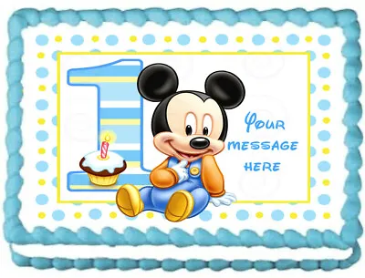 BABY MICKEY Party Edible Cake Topper Image  • $8.50