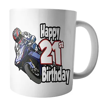 £12.95 • Buy Motorbike MotoGP Mug Birthday Gift Mens Son Dad Husband Grandson Grandad ANY AGE