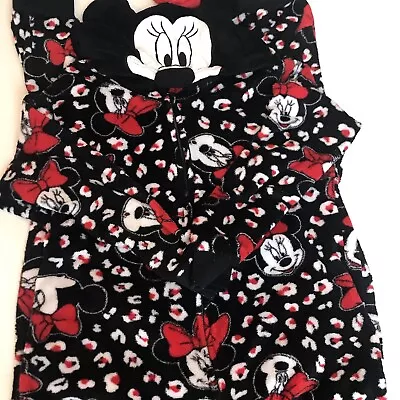 Minnie Mouse 1pc Zip Front Hooded Fleece Pajamas Women S Disney • $11.99