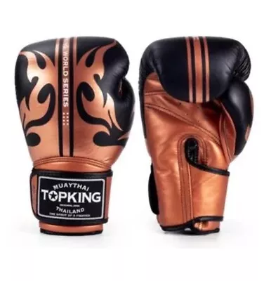 Top King World Series Muay Thai Boxing Gloves Copper/Black 14oz • $100