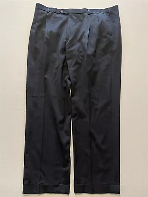 Brooks Brothers 44 X 32 1818 Madison Gray 100% Wool Pleated & Cuffed Dress Pants • $39.99