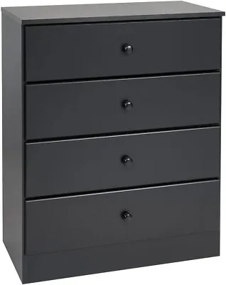 Astrid 4 Drawer Dresser For Bedroom Chest Of Drawers Black • $138