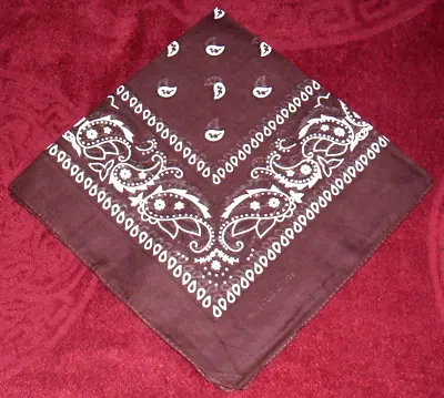 100% Cotton Paisley Bandana Scarf Neckerchief Mask Hair Wrap New Brown White • £2.99