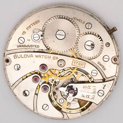 Bulova Caliber 17AH 15-Jewel Antique Pocket Watch Movement Good Balance • $50