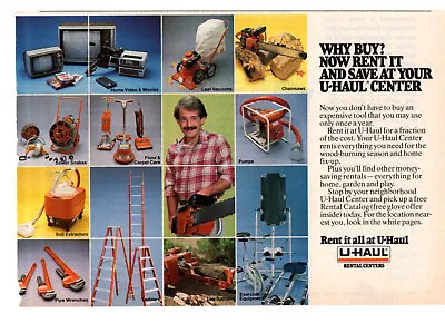 UHAUL Chain Saws Tools Mowers 1984 Vintage Print Ad Original Man Cave Decor • $7.49