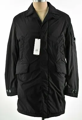 C.P. (CP) Company NWT Nycra Padded Long Trench Coat Size M 50 In Solid Black • $449.99