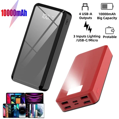 $18.95 • Buy 10000mAh 4USB Power Bank Portable External Battery Backup Charger Fast Charging