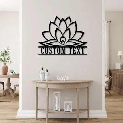 Personalized Lotus Flower Metal Wall Art Lotus Meditation Room DecorHome Decor • $54.71