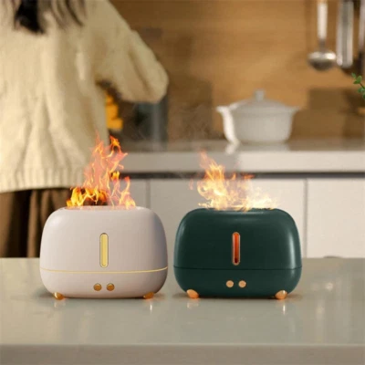 Flame Humidifier Upgraded Flame Fireplace Air Aroma USB Essential Oil Diffuser • $19.99