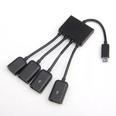 Micro USB Host OTG 3 Port Hub Adapter Cable For Samsung Galaxy Note 4 3 S6 Tab 4 • $7.98