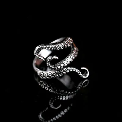 Elegant 925 Sterling Silver New Fashion Charm Octopus Ring One Size Fit All • £10.99