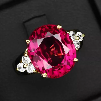 Striking Pink Rubellite Tourmaline 10.20Ct 925 Sterling Silver Handmade Rings • $24.99