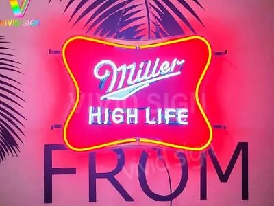 Neon Light Sign Lamp For Miller High Life Lite Beer 20 X16  HD Vivid Printing • $124.98