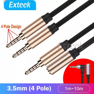 3.5mm Male To Male/Female Cable 4 Pole Audio Extension Cable Support Mic Mike • $6.95