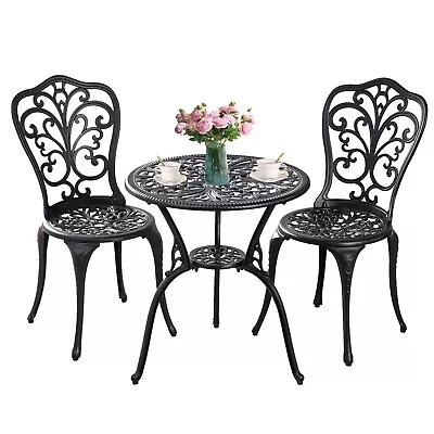 3 Piece Cast Aluminum Bistro Set Outdoor Patio Bistro SetsPatio Table And Chair • $149.99