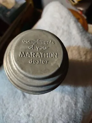 Vintage Marathon Oil Promo Aluminum Advertising Measuring Cup Shaker • $8
