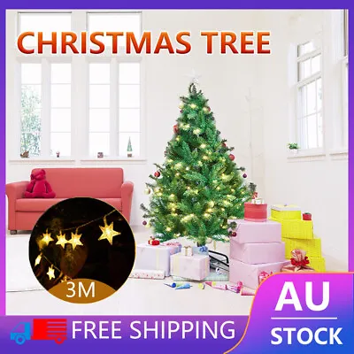 Fibre Optic Pre Lit Christmas Tree 4/5/6/7FT W/ LED Star Lights Xmas Tree Decor • $65.99