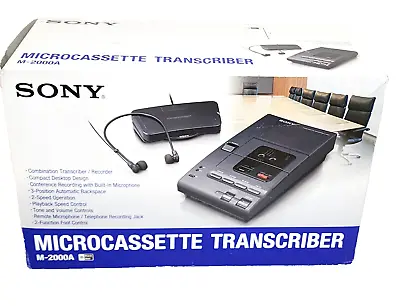 Sony M-2000 Microcassette Transcriber Recorder Retail Package • $549.99
