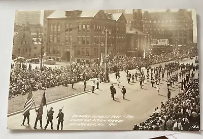 1941 RPPC Milwaukee Wisconsin American Legion Parade Railroad Express Post 790 • $9.99