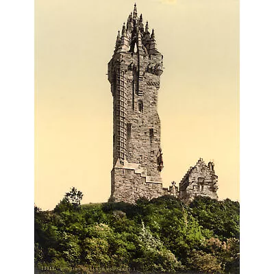 Wallace Monument Stirling Photomechrome Huge Wall Art Poster Print • £18.49