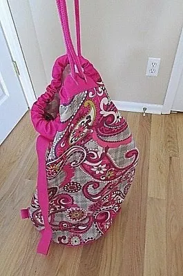 Vera Bradley Large Laundry Duffel College Bag Tote PAISLEY MEETS PLAID-PINK-GRAY • $40.49