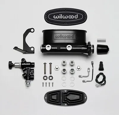 Wilwood 261-13270-BK Black Tandem Master Cylinder 1-1/8  W/ Bracket & Valve Kit • $379.99