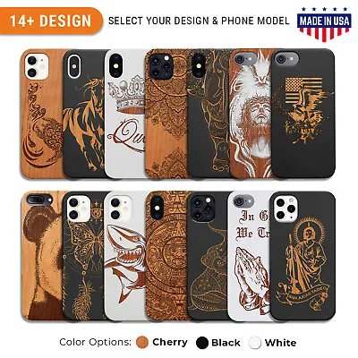 Wooden Phone Cases - Engraved Design For IPhone And For Samsung Models - LE • $24.95