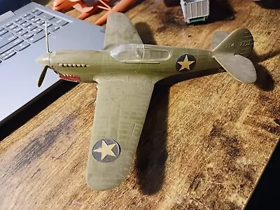 Vintage AURORA P-40 FLYING TIGER BUILT UP!!  Nice Job! Read Below. Model Kit • $9.99