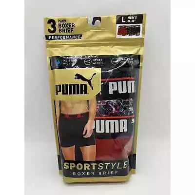 Puma Mens Performance Sport Style 3 Pack Boxer Brief Sz L (36-38).🛒 • $30