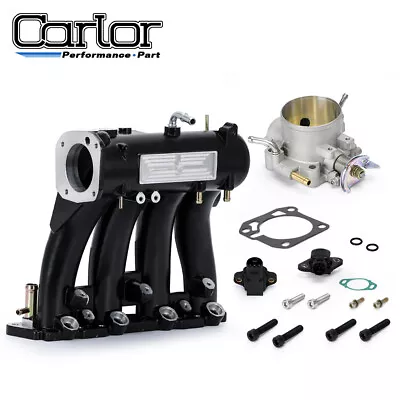 Racing Intake Manifold+Throttle Body For 88-00 Civic CX DX CRX Del Sol D15 D16 • $173.90