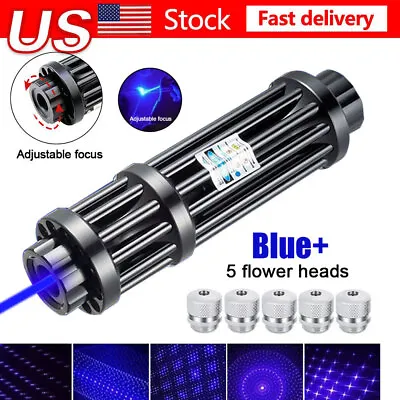 8000M 450nm Blue Burning Laser Pointer SOS Visible Beam Dot Light & Battery Set • $46.99