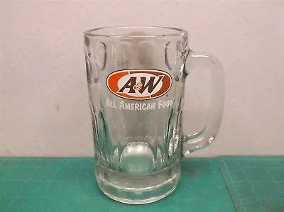 Vintage A&W Logo All American Food Large Heavy Glass AW Root Beer Mug 6 Inch Ds1 • $12.99