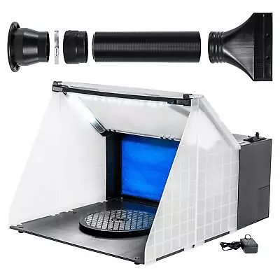 Portable Hobby Airbrush Paint Spray Booth Kit Exhaust Filter LED Light Set Model • $159.99