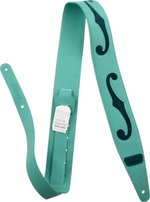 Gretsch F-Holes Leather Guitar Strap Surf Green And Dark Green 3  Wide • $49.49
