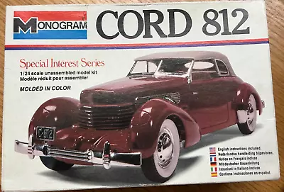 (h) Monogram Cord 812 1/24 Scale Model Kit From 1978 • $10