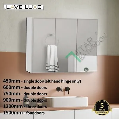 Bathroom Wall Mounted Bevel Shaving Storage Mirror Cabinet Glass Shelf Cupboard • $625