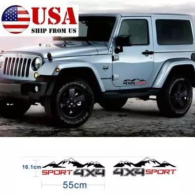 2XCar Graphic Vinyl 4X4 Mountain Sticker Decal Waterproof Off Road Pickup Truck • $12.96