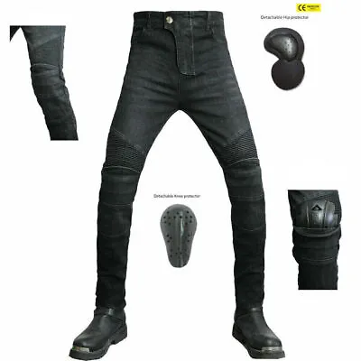 Mens Motorcycle Jeans Street Riding Pants Biker Trouser Upgraded Protective Gear • $93.98